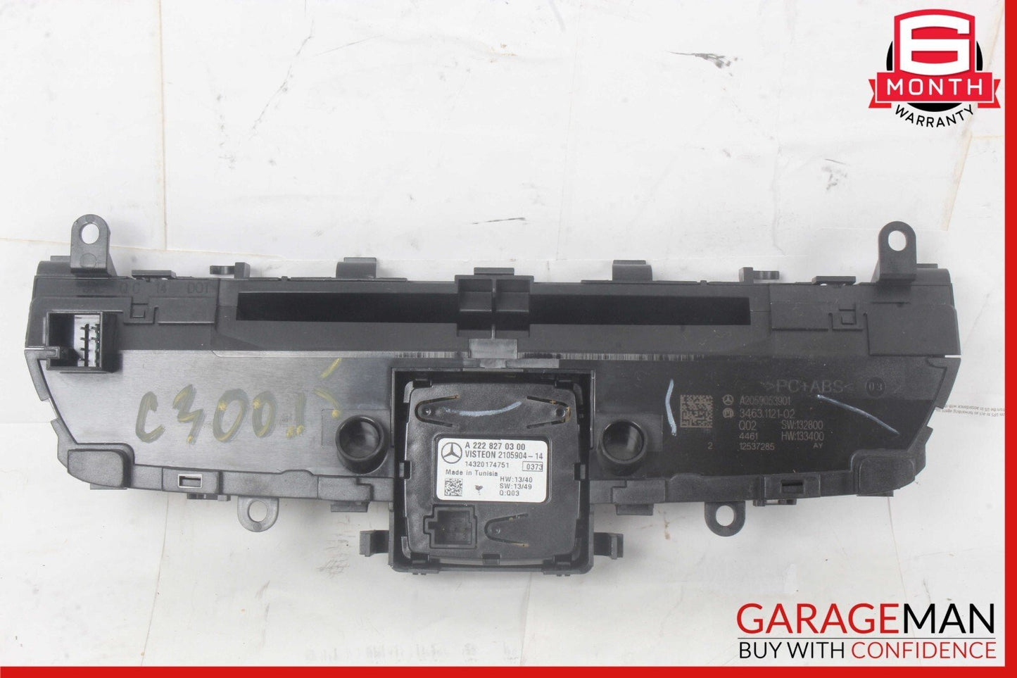 15-18 Mercedes W205 C300 C400 Center Dashboard Hazard Control Switch w/ Clock
