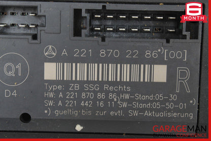07-13 Mercedes W221 S550 S400 Front Right Side Under Seat Control Module Unit