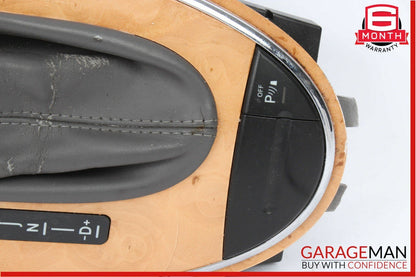 07-09 Mercedes W211 E350 E500 Floor Shift Shifter Knob Boot Cover Trim Wood OEM