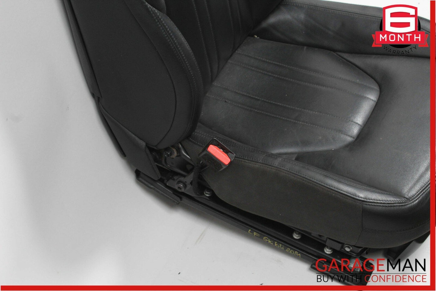 14-17 Maserati Ghibli Front Left Side Complete Seat Cushion Cover Assembly Black