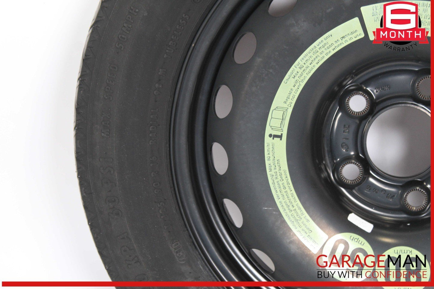 08-14 Mercedes W204 C180 C300 Emergency Spare Tire Donut Wheel Rim 125 90 16"