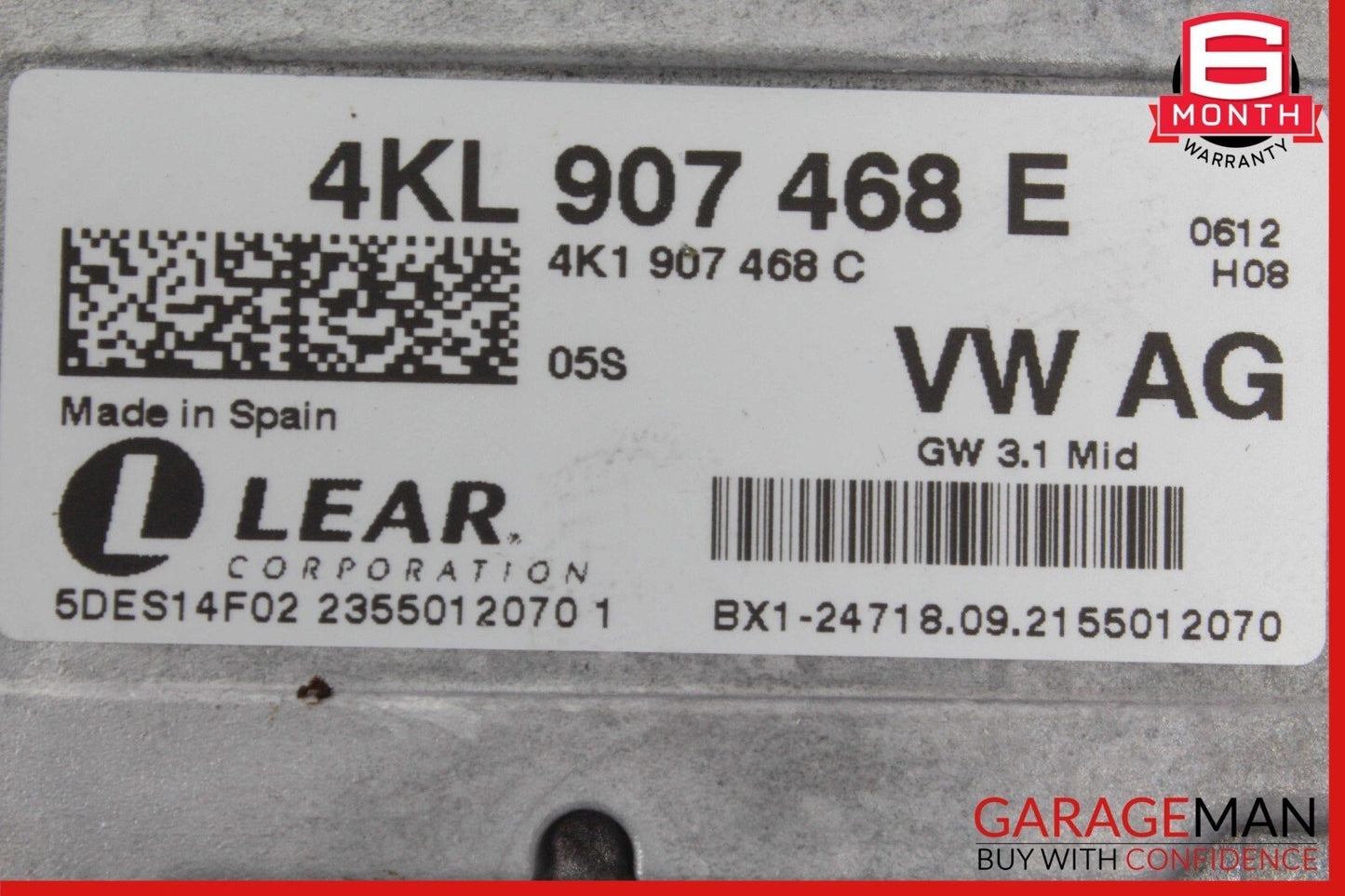 19-23 Audi Q8 Interface Gateway Control Module 4KL907468E OEM