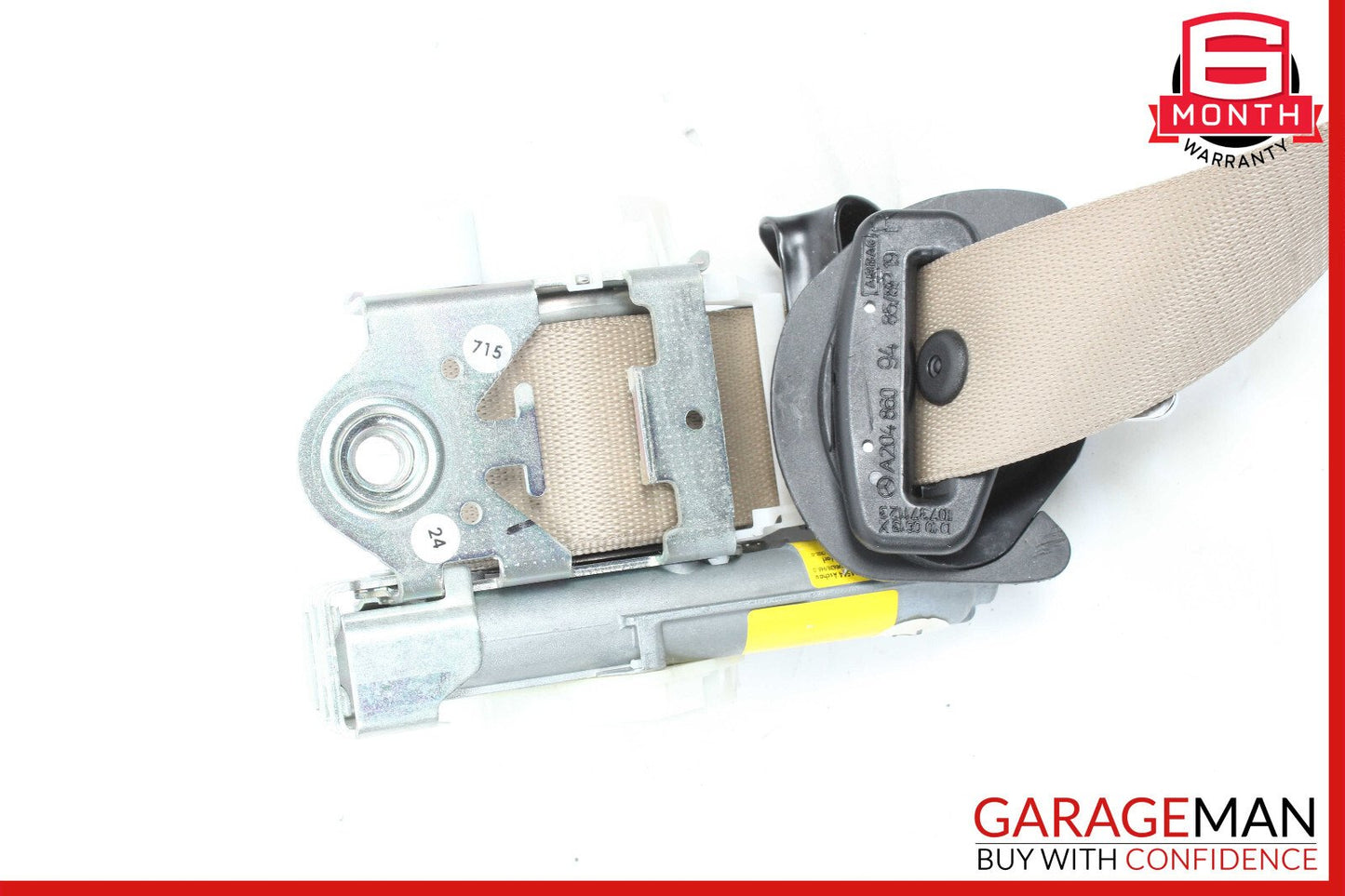 08-14 Mercedes W204 C250 Front Right Side Seatbelt Seat Belt Retractor Beige