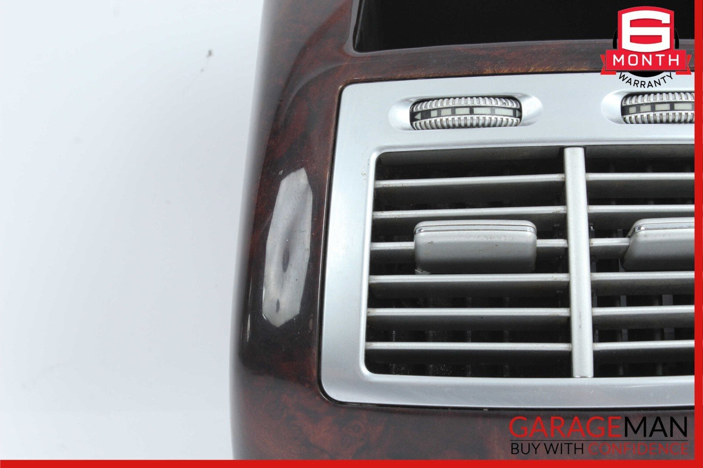 07-13 Mercedes W221 S550 Rear Center Console AC A/C Air Vent Trim Bezel Wood OEM