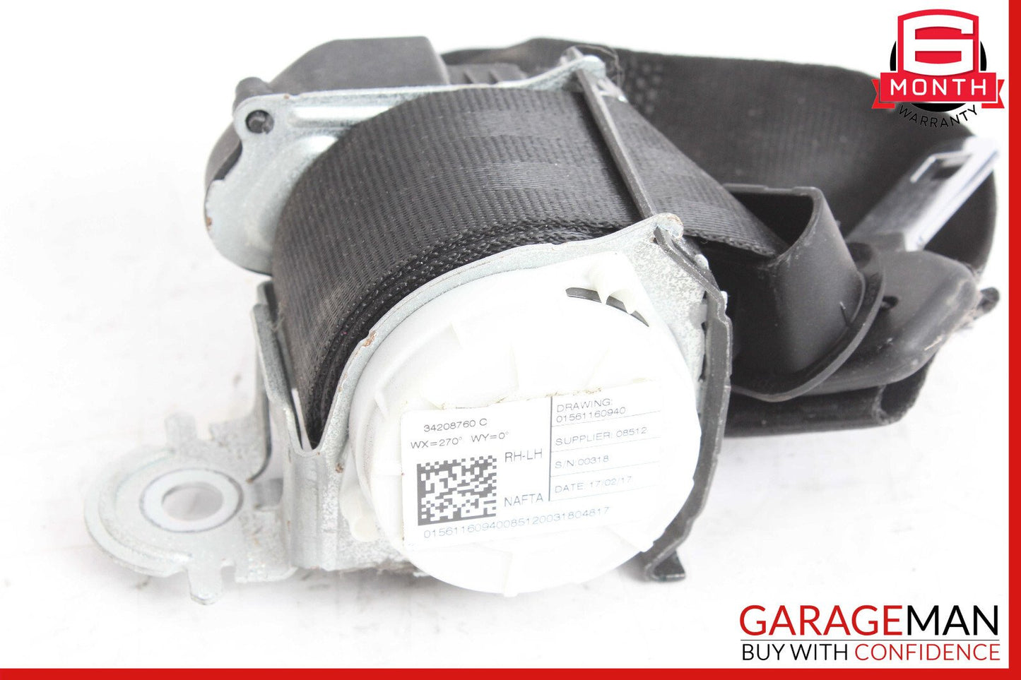 17-22 Alfa Romeo Giulia Rear Left Seatbelt Seat Belt Retractor OEM