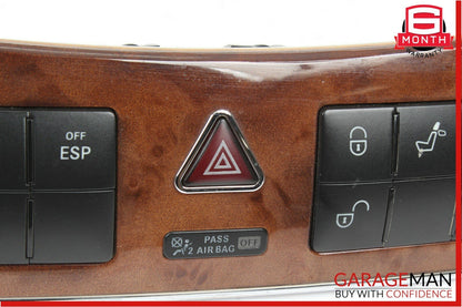 05-09 Mercedes W209 CLK500 Dash Heated Seat ESP Hazard Light Control Switch Wood