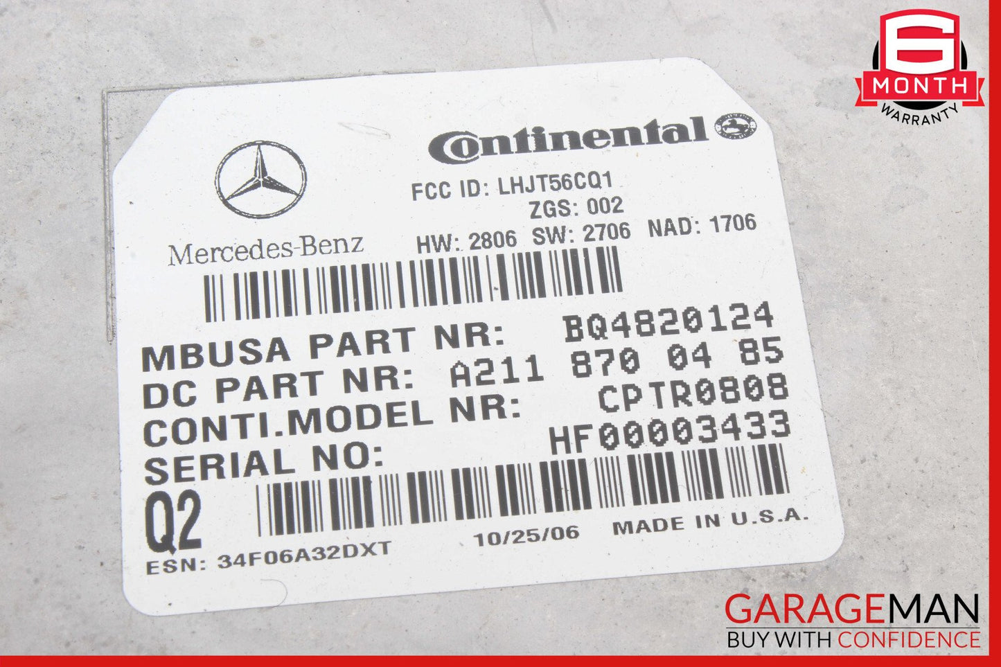 03-06 Mercedes W215 CL600 S600 Communication Control Module 2118700485 OEM