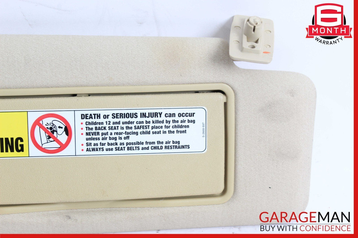 96-99 Mercedes W210 E320 E430 Front Right Side Sunvisor Sun Visor Shade Quartz