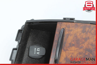06-11 Mercedes W219 CLS350 Rear Center Console Storage Armrest Compartment Wood