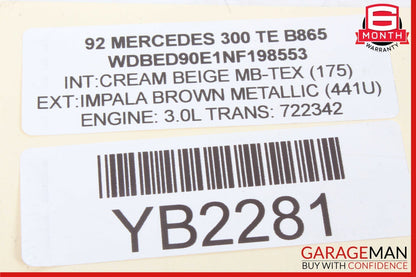 86-95 Mercedes W124 300TE  Rear Right Passenger Door Lock Latch Actuator OEM