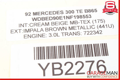 87-93 Mercede W124 300TE 300TD Becker Radio ECU Module 1248201126 OEM