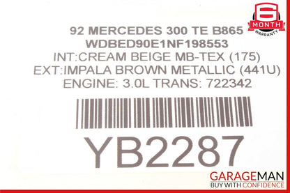 86-93 MERCEDES-BENZ W124 300E 300TE Engine Room Wire Harness