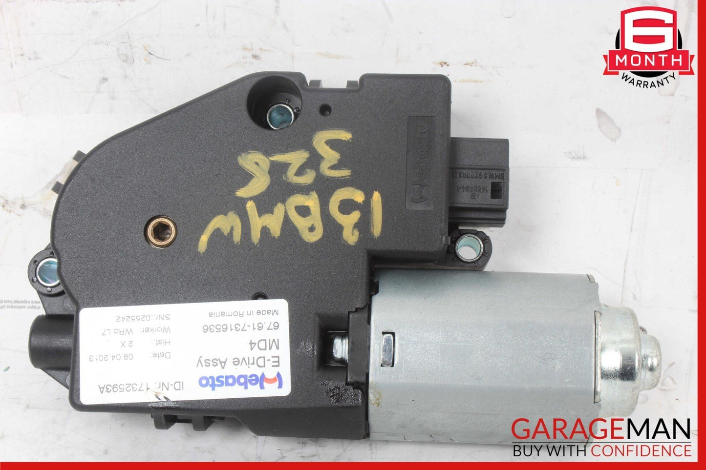 12-18 BMW F30 320i 328i Panoramic Sunroof Sun Roof Motor 67617316536 OEM