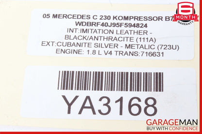 01-07 Mercedes W203 C230 C320 C240 Rear Right Side Door Computer Control Module