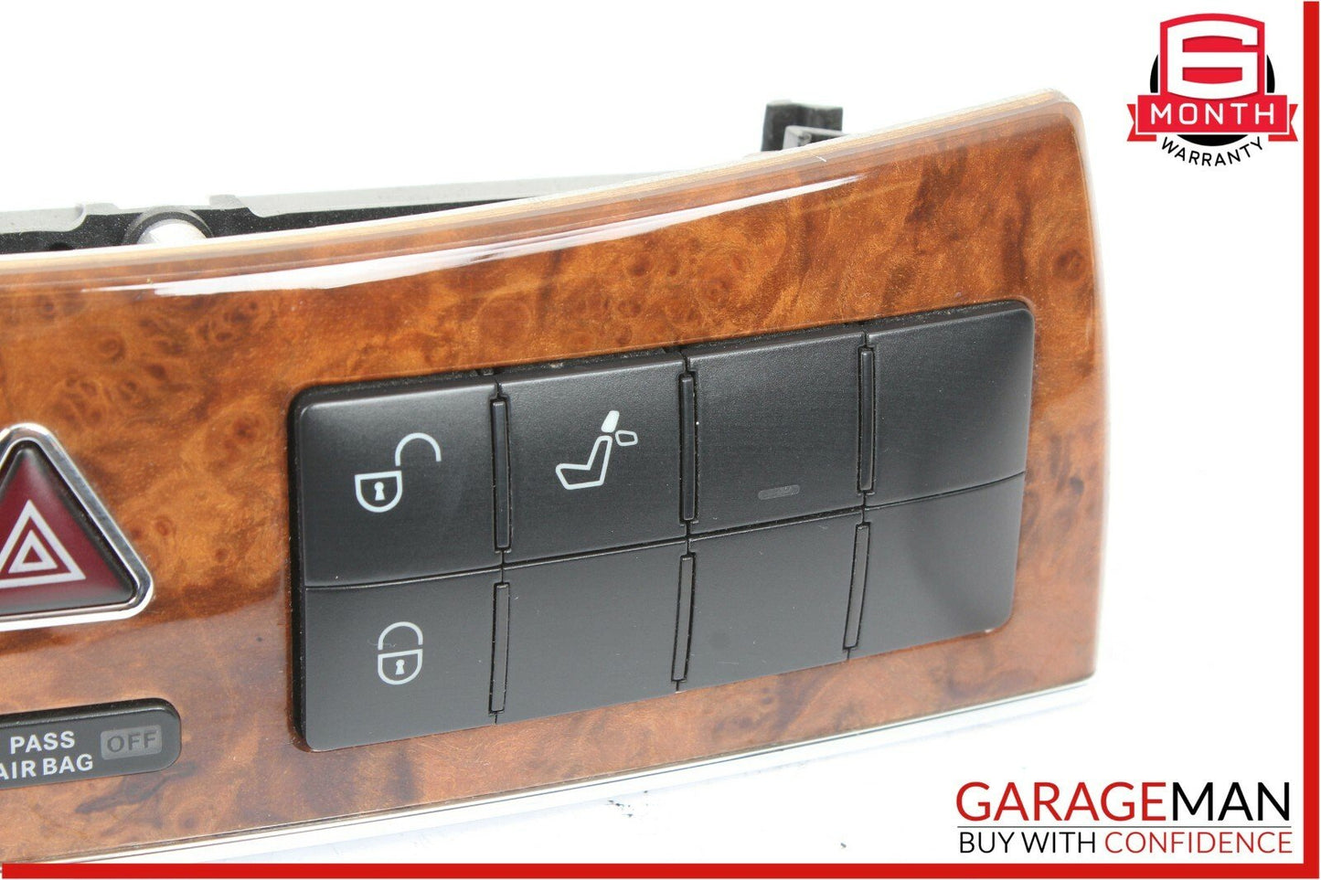 05-09 Mercedes W209 CLK350 Dash Heated Seat ESP Hazard Light Control Switch Wood