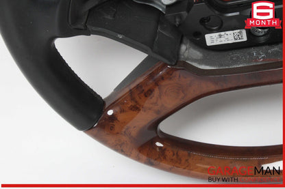 10-14 Mercedes W221 S400 S600 Steering Wheel w/ Paddle Shifters Black Wood OEM