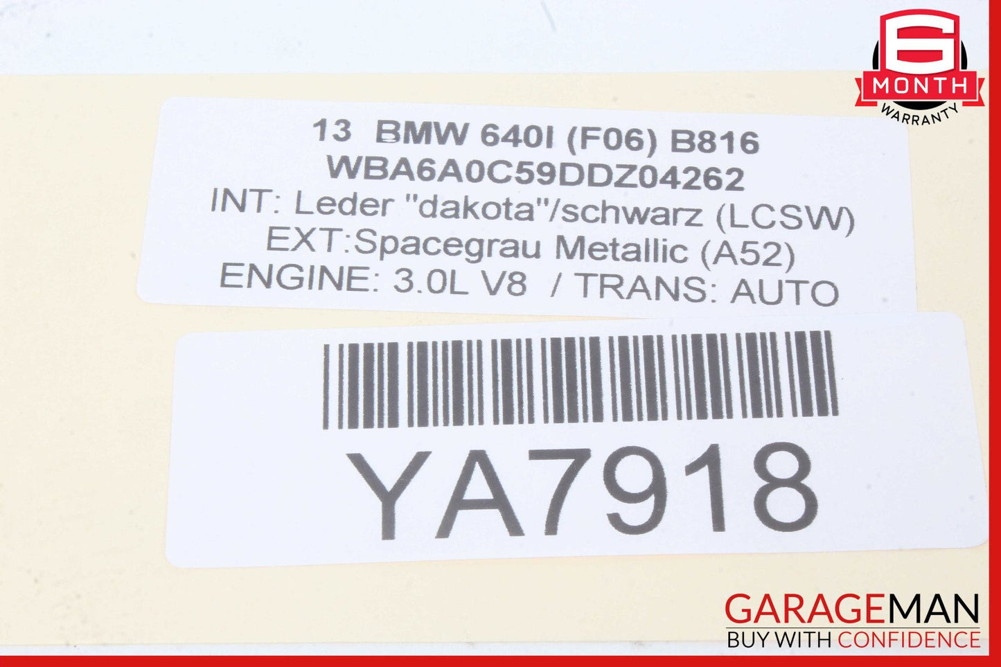 13-19 BMW 640i F06 Anti Theft Locking Control Module Computer OEM