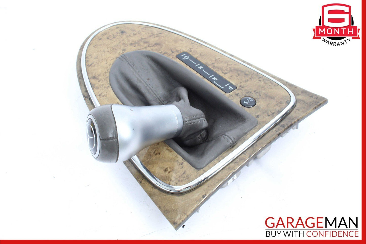 07-09 Mercedes W211 E350 E550 Shift Shifter Knob Boot Cover Bezel Trim Wood OEM