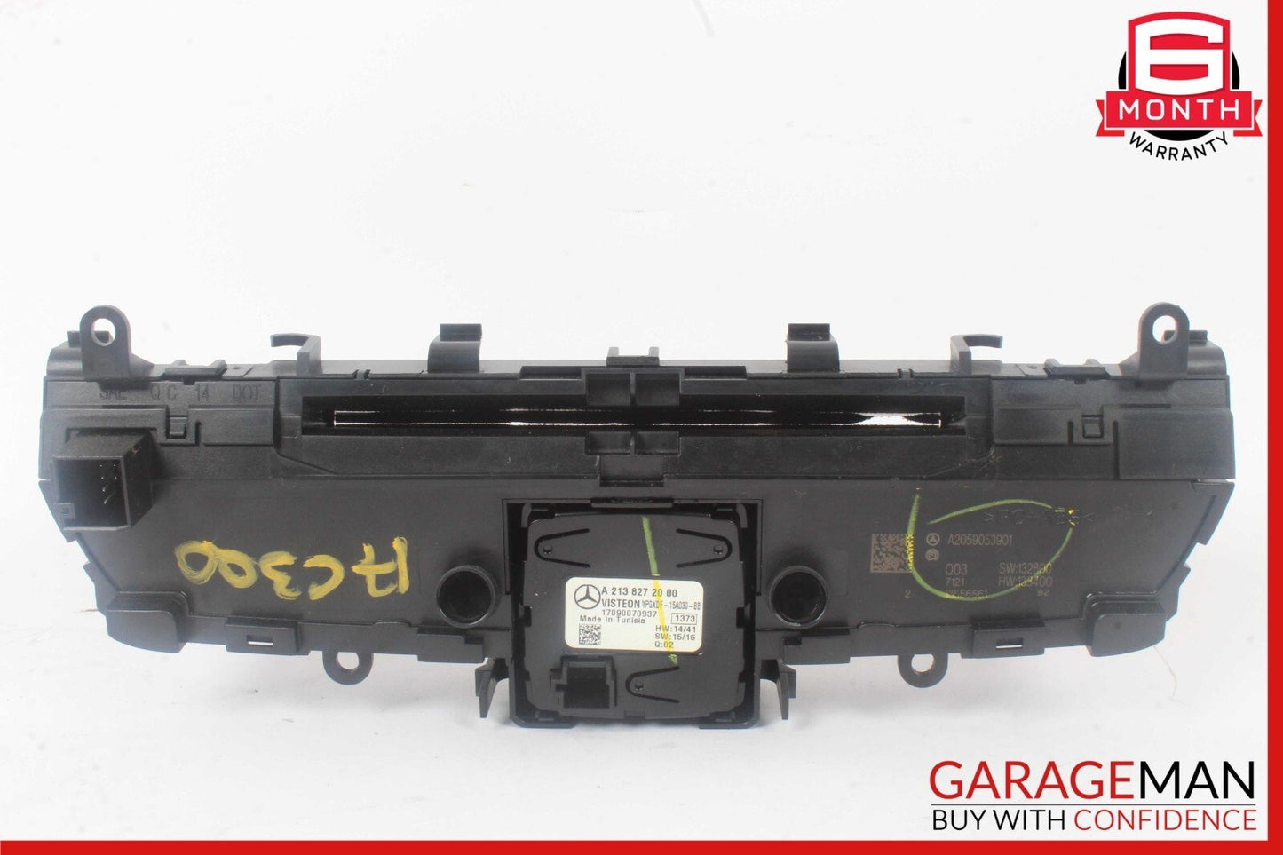 15-18 Mercedes W205 C300 Center Dashboard Hazard Control Switch w/ Clock Assy