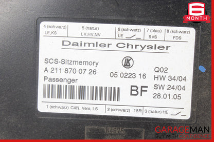 03-11 Mercedes SLK350 E63 AMG Front Right Side Under Seat Controller Module OEM