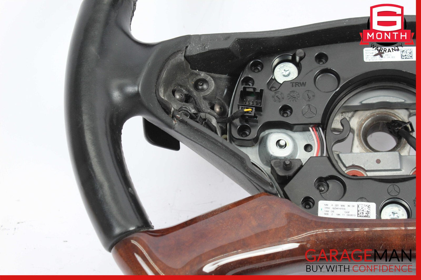 10-13 Mercedes W221 S550 S400 CL550 4 Spoke Driver Steering Wheel Wood Black