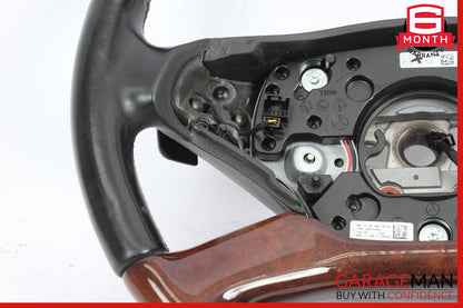 10-13 Mercedes W221 S550 S400 CL550 4 Spoke Driver Steering Wheel Wood Black