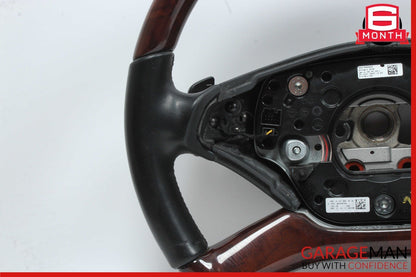 10-14 Mercedes S550 4 Spoke Steering Wheel w/ Paddle Shifters Wood Anthracite