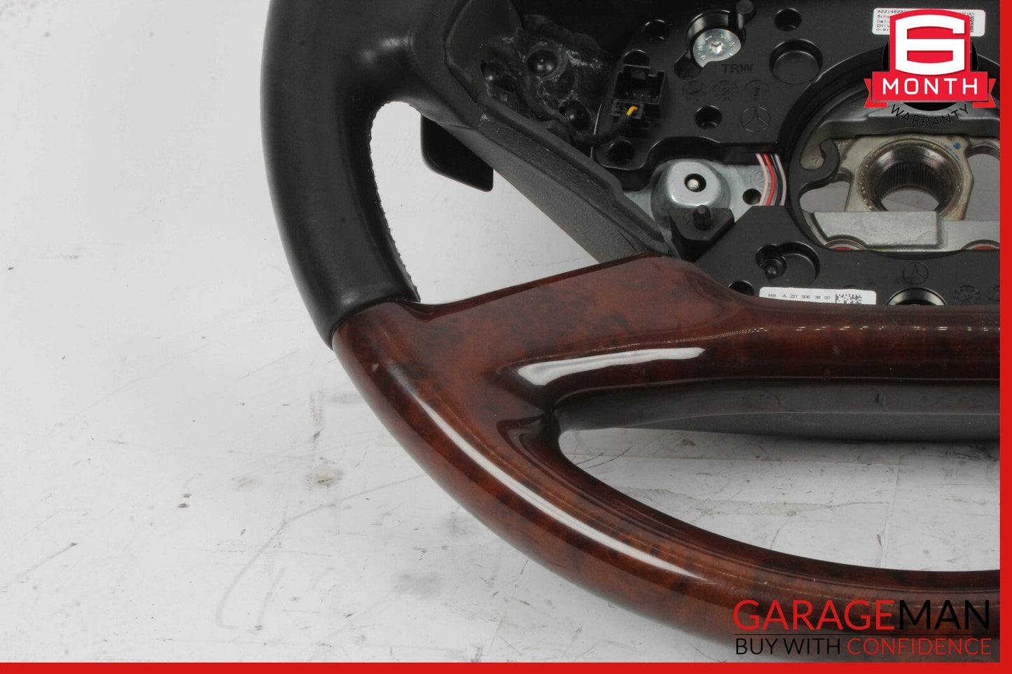10-14 Mercedes W221 S550 S600 Steering Wheel w/ Paddle Shifters Black Wood OEM