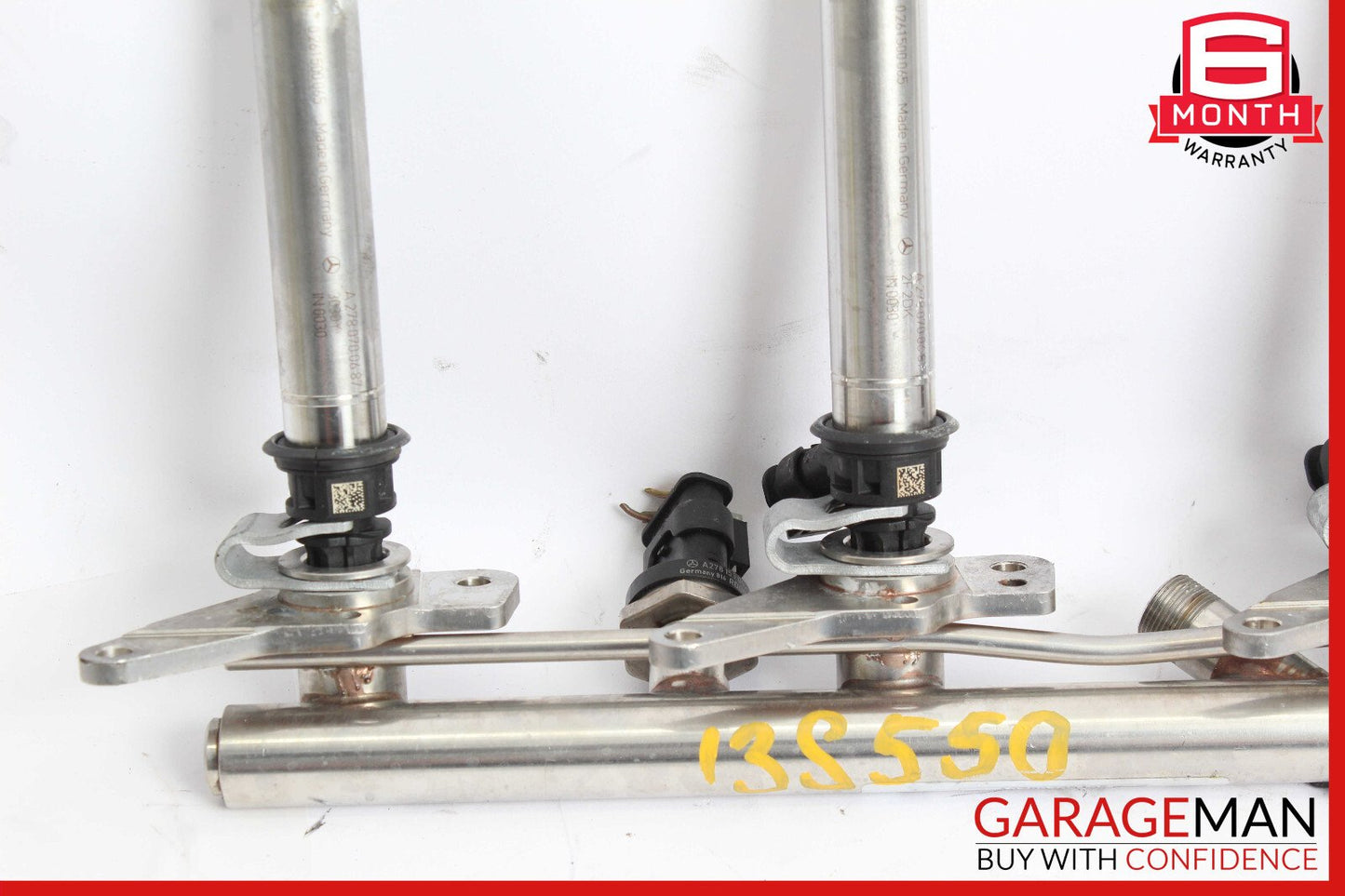 11-19 Mercedes W221 S550 CLS550 Right Fuel Injection Rail Line w/ Injectors