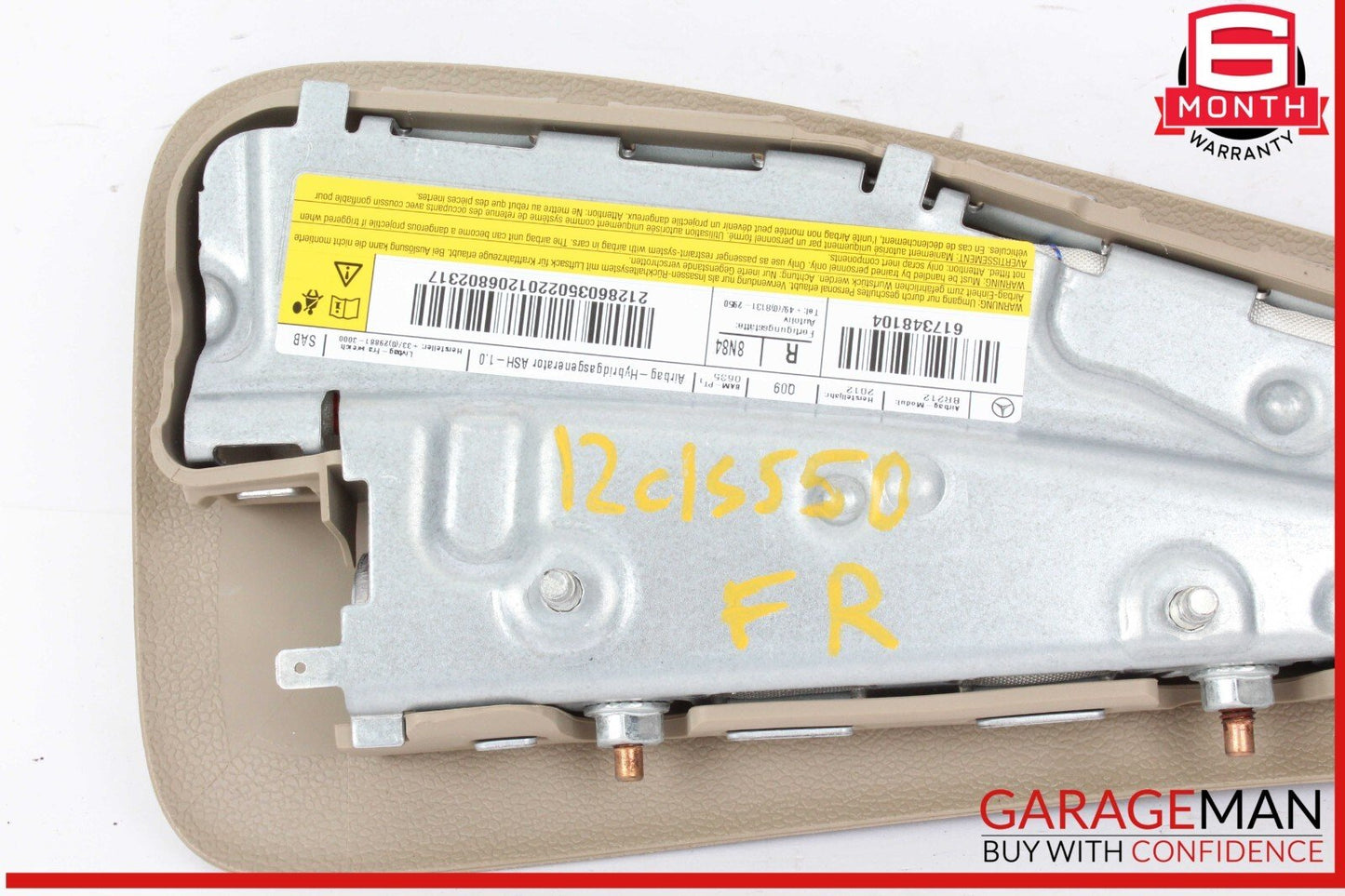 10-18 Mercedes W218 CLS550 Front Right Side Seat Side Airbag Air Bag Beige