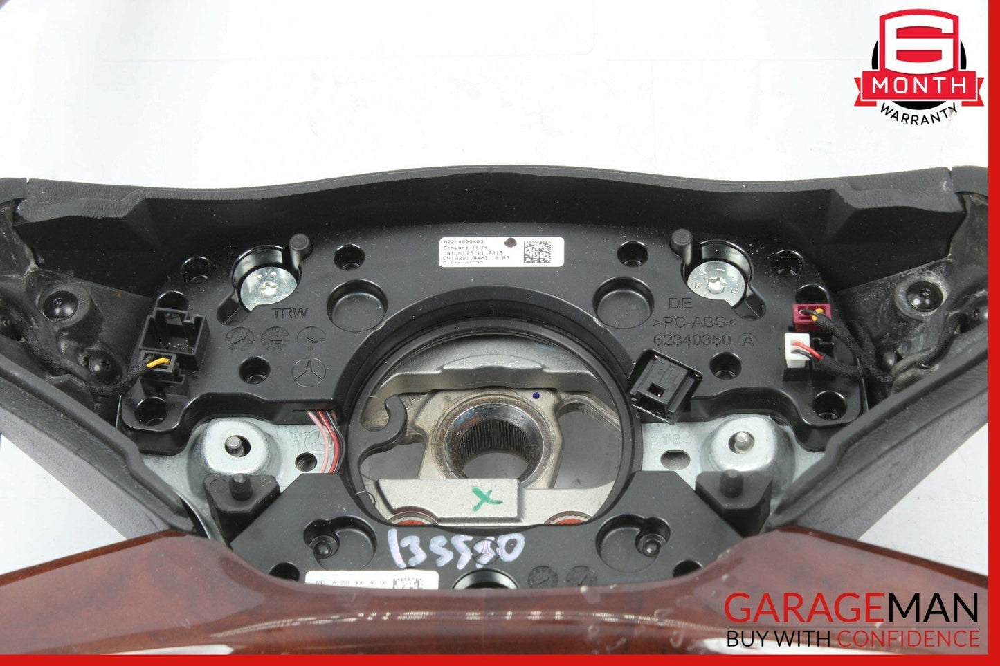 10-14 Mercedes S550 CL550 4 Spoke Steering Wheel w/ Paddle Shifters Wood Black