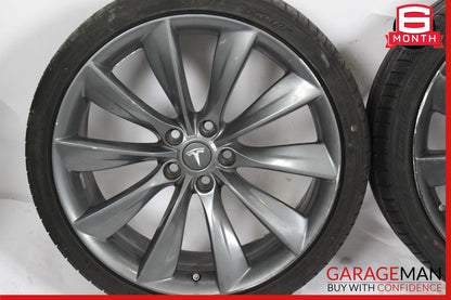 12-17 Tesla Model S Staggered Complete Wheel Tire Rim Set 8.5x9 21" R21 OEM
