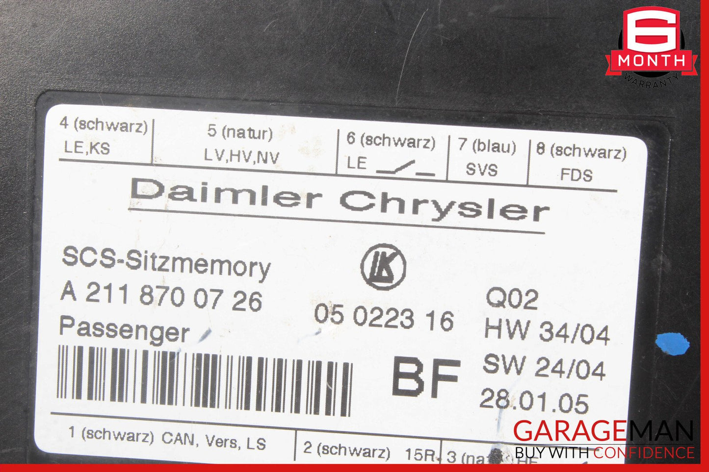 03-13 Mercedes R350 CLS500 E350 Front Right Side Seat Control Module Unit