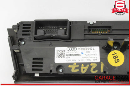 12-18 Audi A7 AC A/C Air Conditioning Heater Temperature Control Unit 4G0820043L