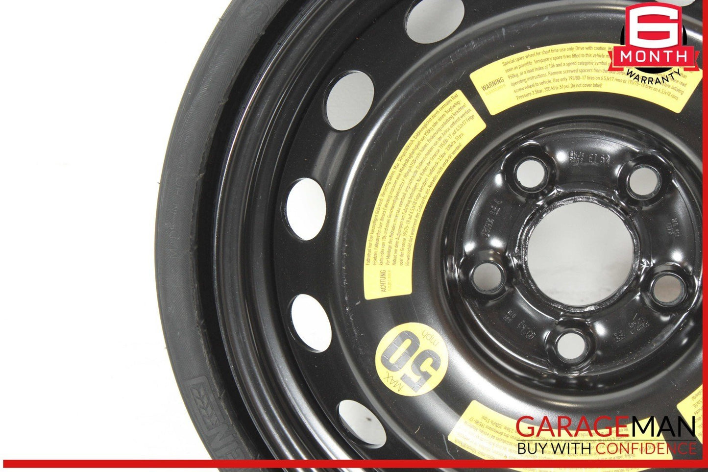 07-15 Audi Q7 Emergency Spare Wheel Rim Tire 6.5 x 18 H2 ET53 OEM