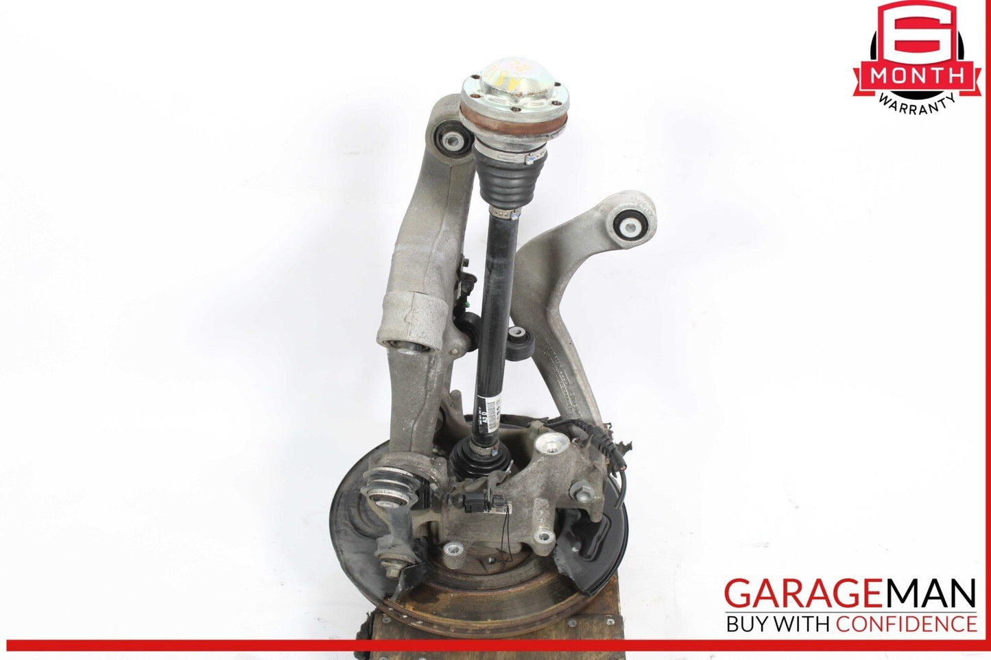 11-18 Audi A8 Rear Left Spindle Knuckle Wheel Hub w/ Control Arms & Shaft OEM