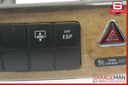 05-07 Mercedes C230 Dash Hazard Light Switch Door Lock Control Module Walnut OEM