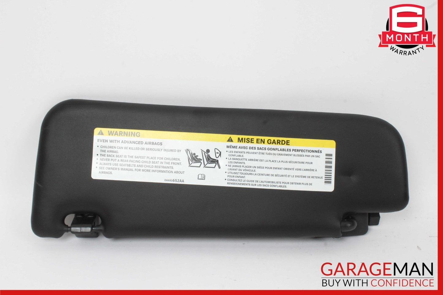 12-17 Fiat 500E Front Right Passenger Side Sun Visor Sunvisor Black OEM