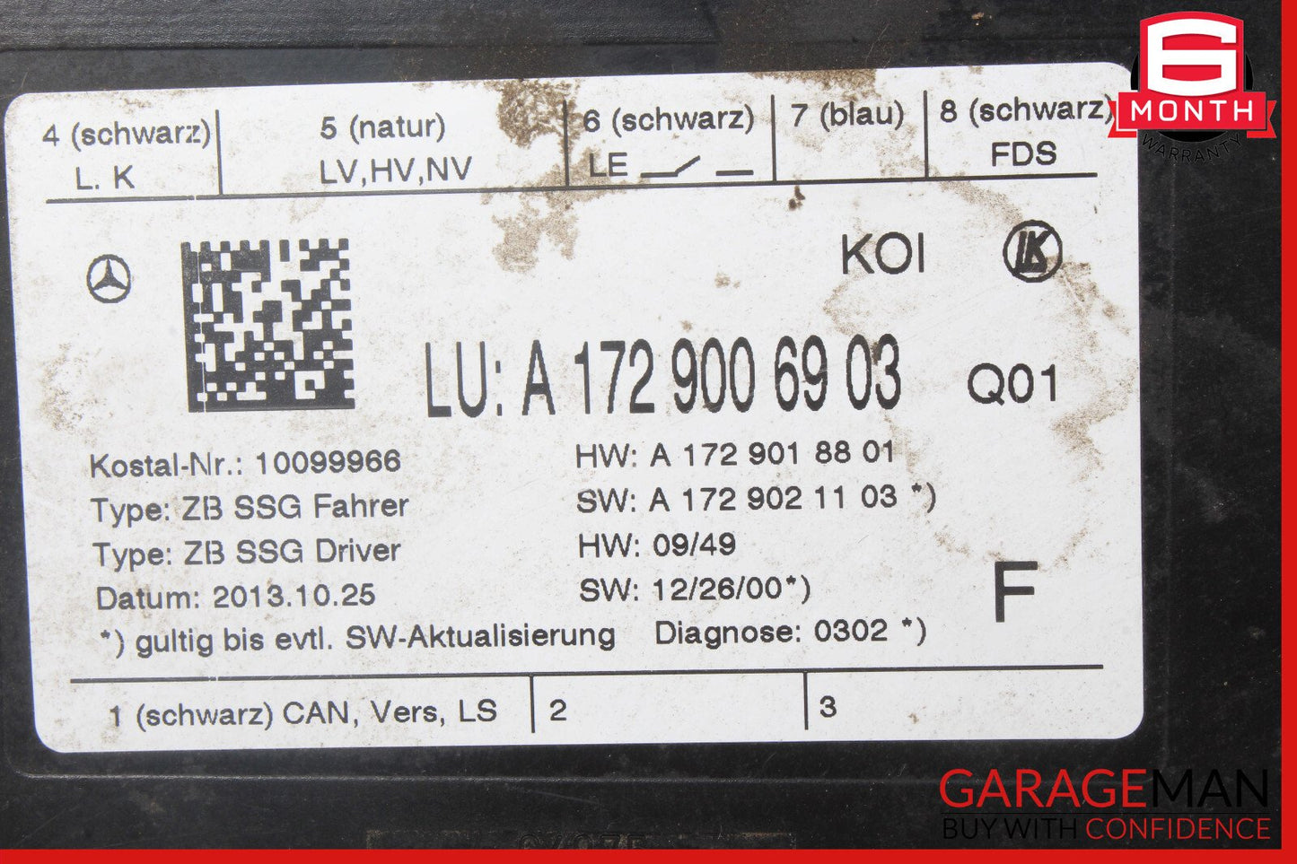 08-18 Mercedes W204 C250 SLK300 Front Left Side Seat Control Module Unit OEM