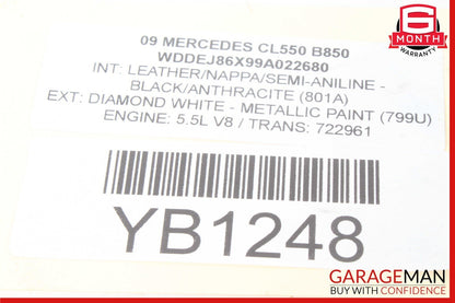 07-14 Mercedes W216 CL550 Air Suspension Supply Valve Block Control Module Unit