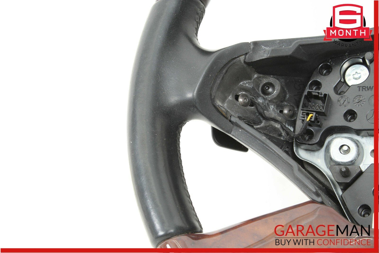 10-13 Mercedes W221 S550 S400 Steering Wheel w/ Paddle Shifters Black Wood OEM