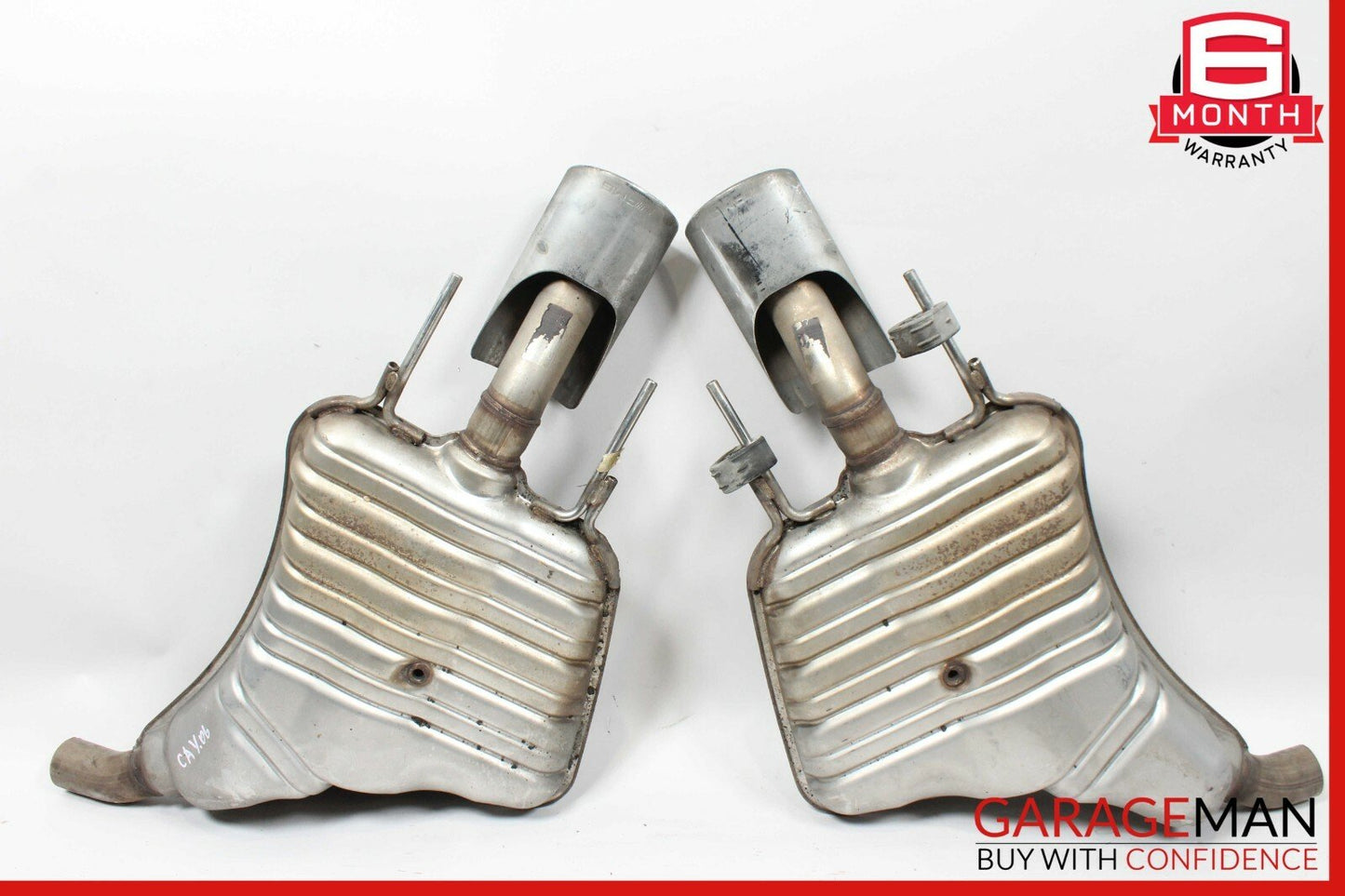 07-09 Mercedes W221 S450 S550 S600 AMG Sport Rear Exhaust Muffler Tips Set OEM
