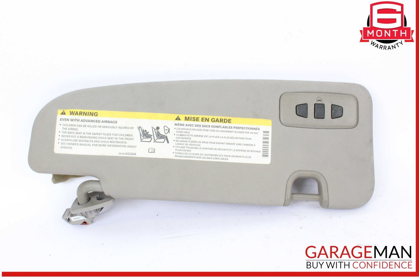 17-22 Alfa Romeo Giulia Front Left Driver Side Sun Visor Sunvisor Gray OEM