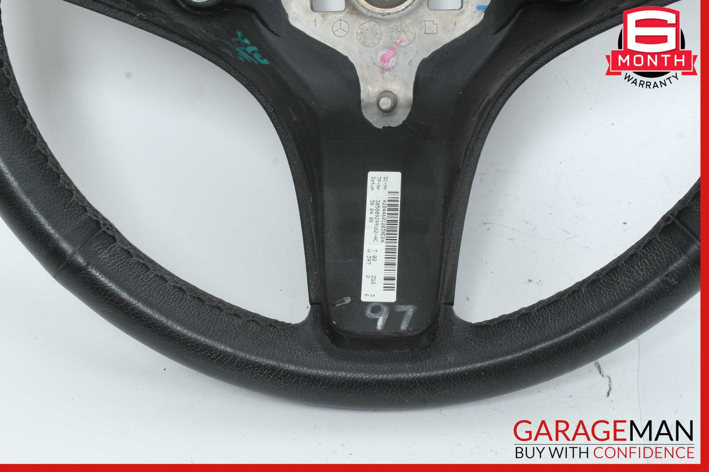 08-12 Mercedes W204 C250 C280 C300 3 Spoke Steering Wheel 2044601203 Black OEM