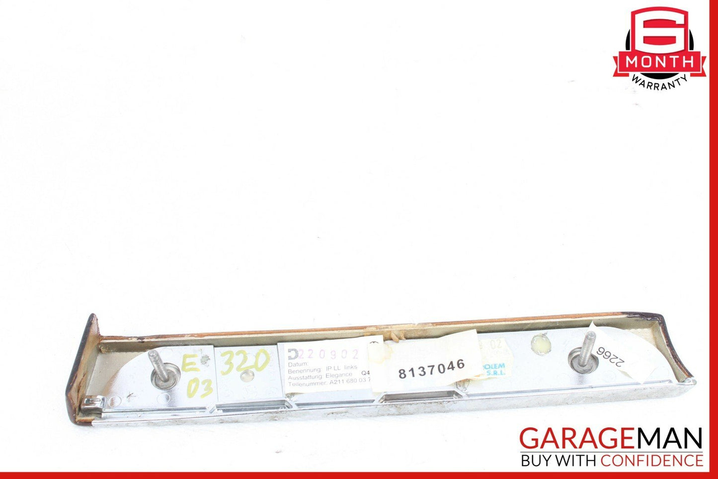 03-09 Mercedes W211 E320 E500 Front Left Dashboard Dash Molding Trim Bezel Wood