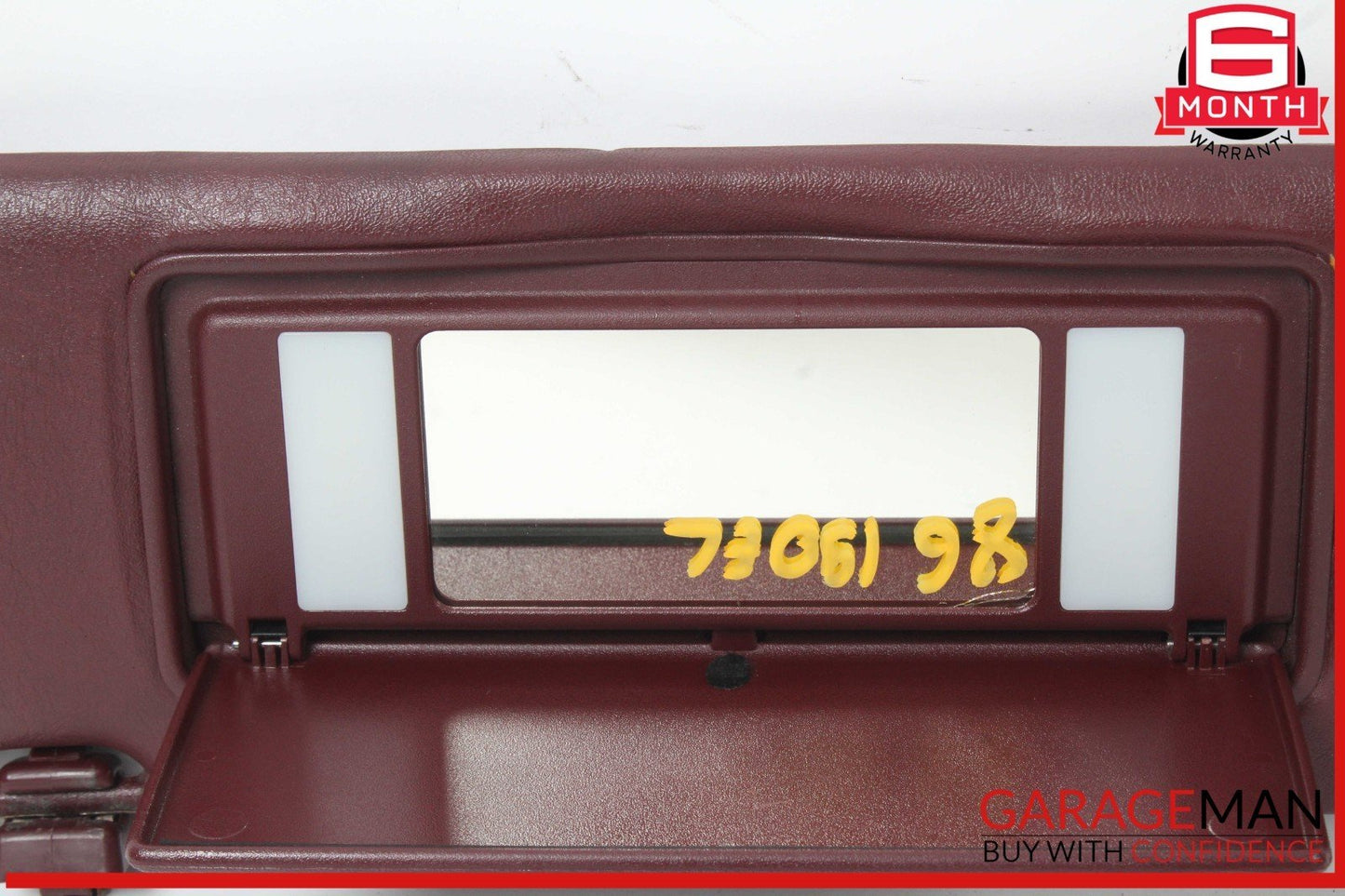 84-93 Mercedes W201 190E 190D Left Driver Side Sunvisor Burgundy OEM