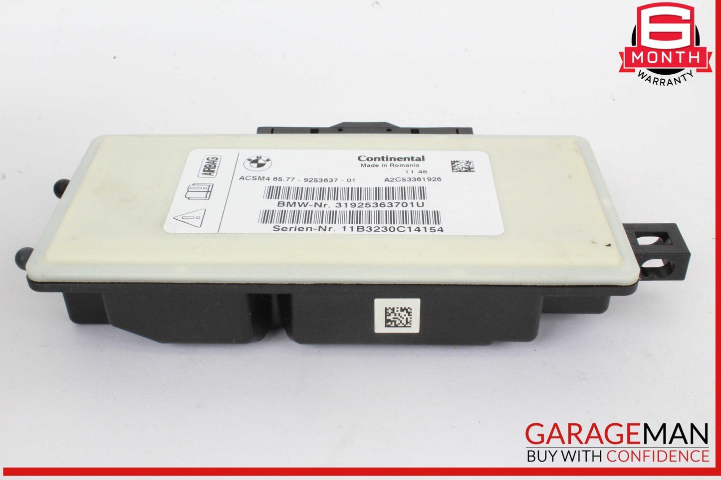 11-17 BMW X3 Crash SRS Control Module Unit 9253637 OEM