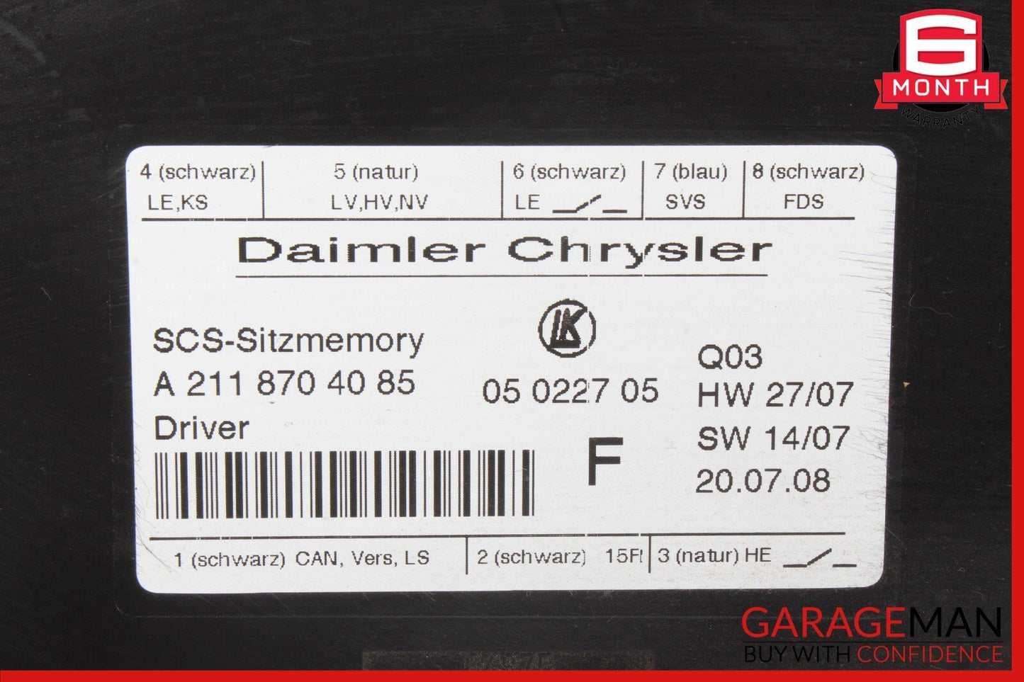 03-13 Mercedes W211 E350 CLS550 Front Left Side Seat Control Module Unit OEM