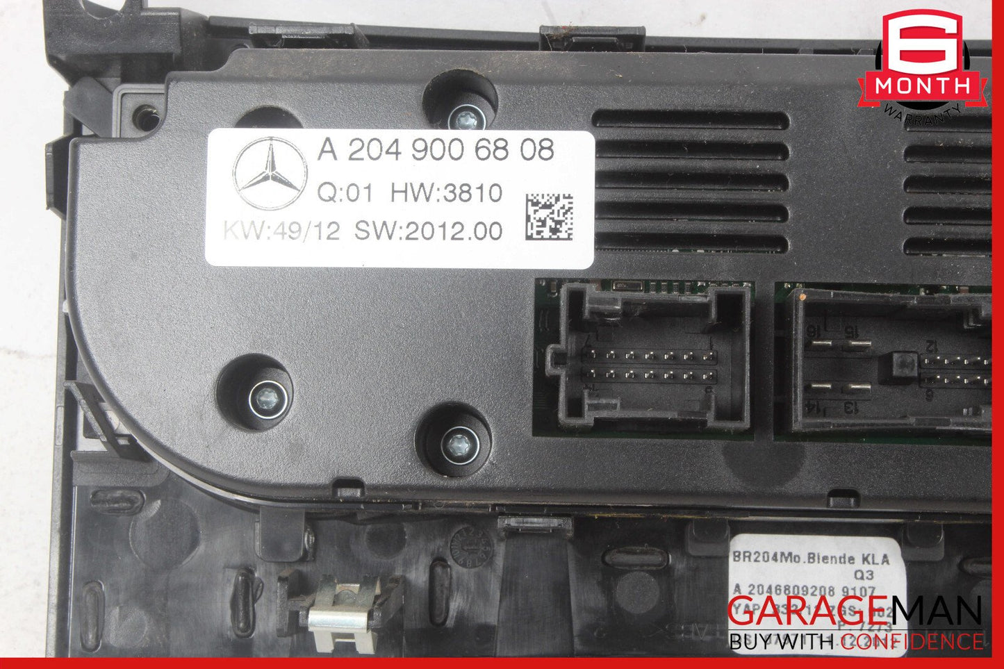 12-14 Mercedes W204 C250 AC A/C Climate Temperature Heater Switch Control Panel