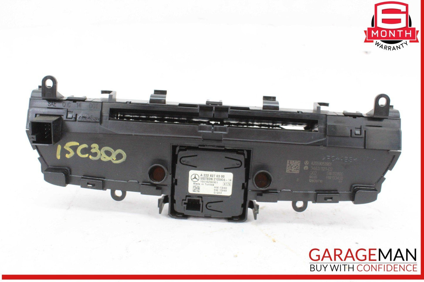 15-18 Mercedes W205 C300 Front Center Dash Hazard Control Switch w/ Clock OEM